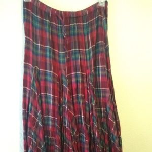 Red & Green Plaid Skirt